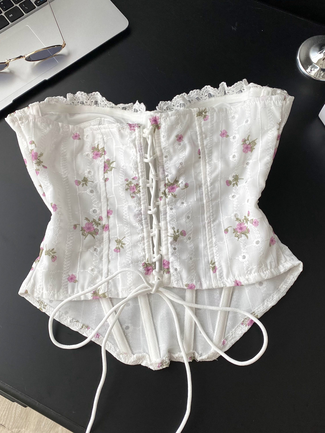 Débardeur brodé sans manches, Sexy, ajouré, Corset, Bustier, Chic, haut court, fête, haut à bretelles, Y2k