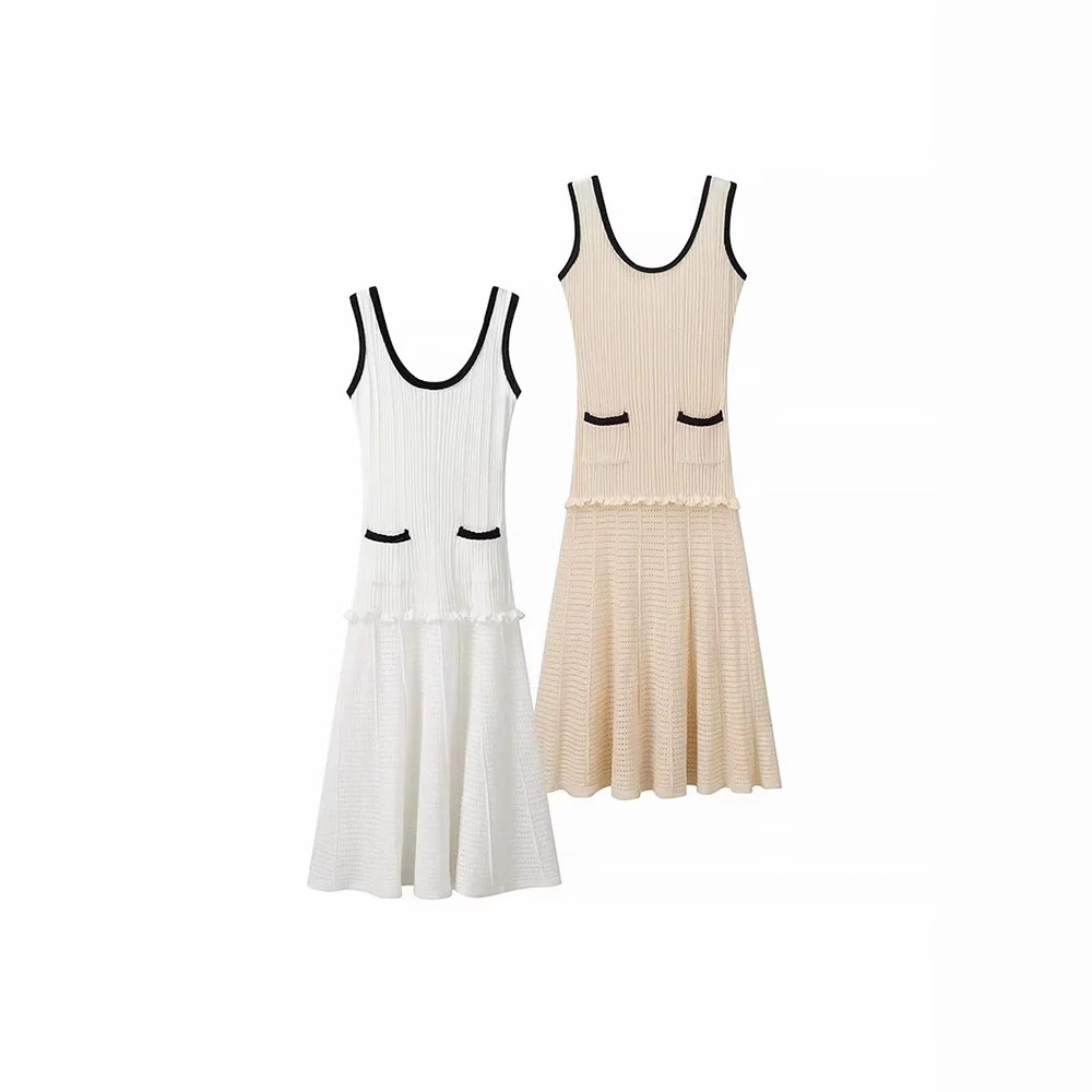 Vêtements pour femmes robe de mode européenne et américaine jupe gilet tricotée jupe tricotée creuse