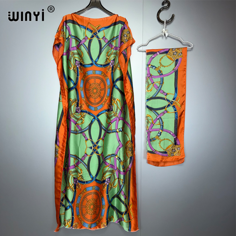 Robe rétro musulmane africaine WINYI pour femme, abaya de luxe de Dubaï, robe de soirée kaftan, robe maxi élégante, vêtements de plage