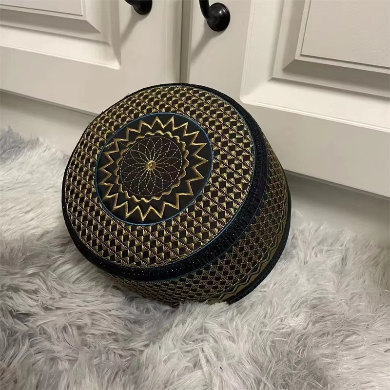 Chapeau de culte musulman pour hommes, 55-60cm, Style National Hui, robe traditionnelle, broderie exquise, chapeau de prière islamique, arabie saoudite