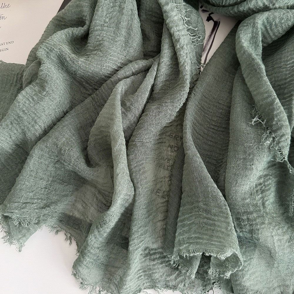 Nouveau hijab grande taille, foulard respirant, uni, froissé, couleur unie, bandana