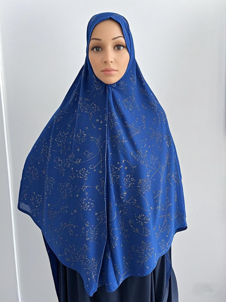 H051 Hijab Amira musulman grande taille avec paillettes, couvre-chef islamique, chapeau, bonnet