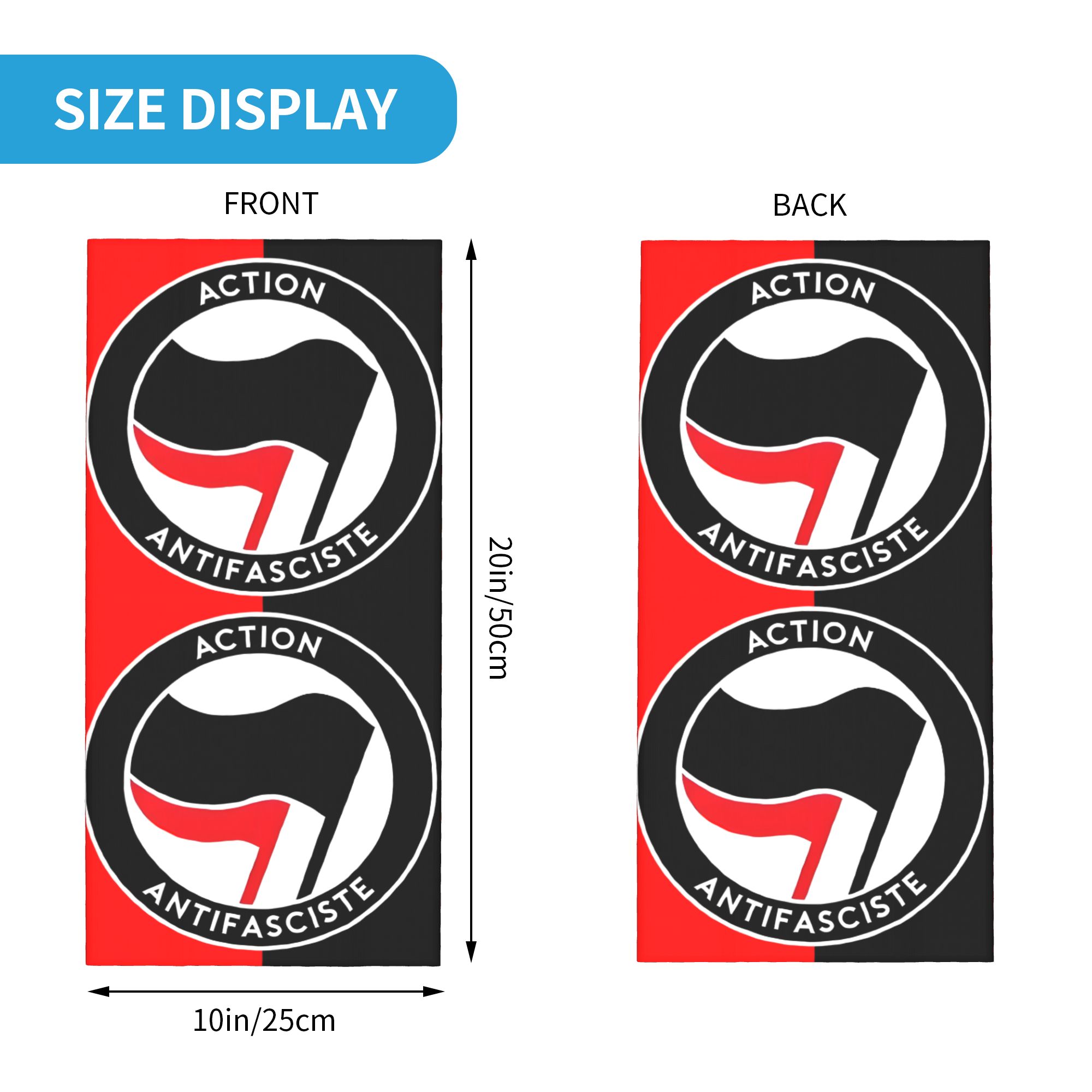Bandana personnalisé Antifa'ES Scist Action, drapeau Anti-racisme, chauffe-cou d'hiver pour hommes, écharpe faciale coupe-vent pour guêtre de Ski, bandeau