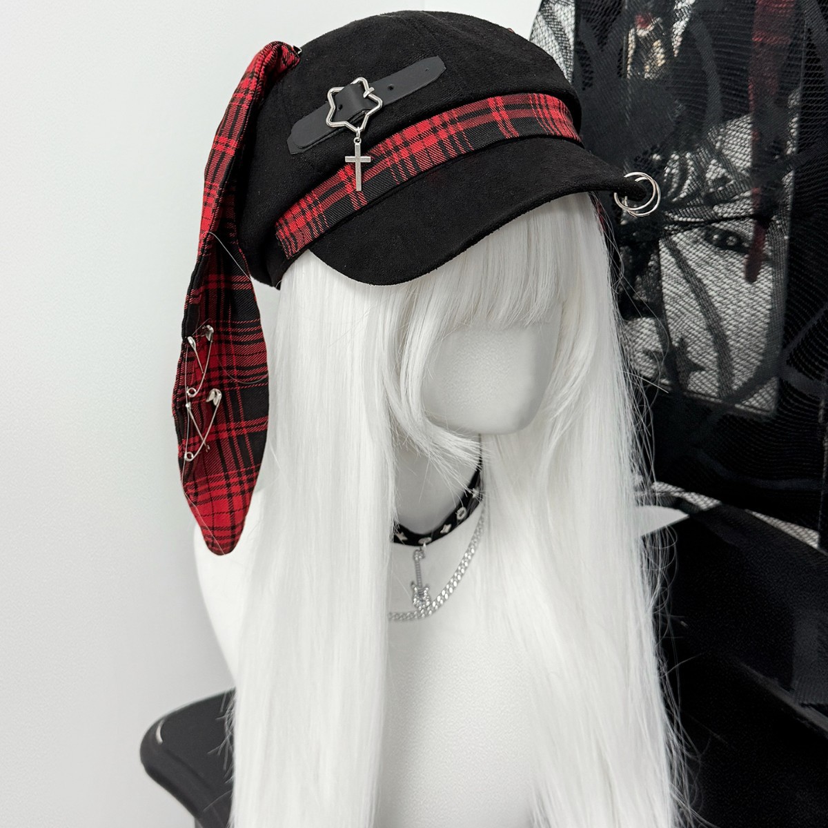 Casquette de baseball détachable avec longues oreilles de lapin, style gothique, mode subculturelle, steampunk, Y2K, pour femme, style Spicy Girl, punk, chapeau de soleil, béret