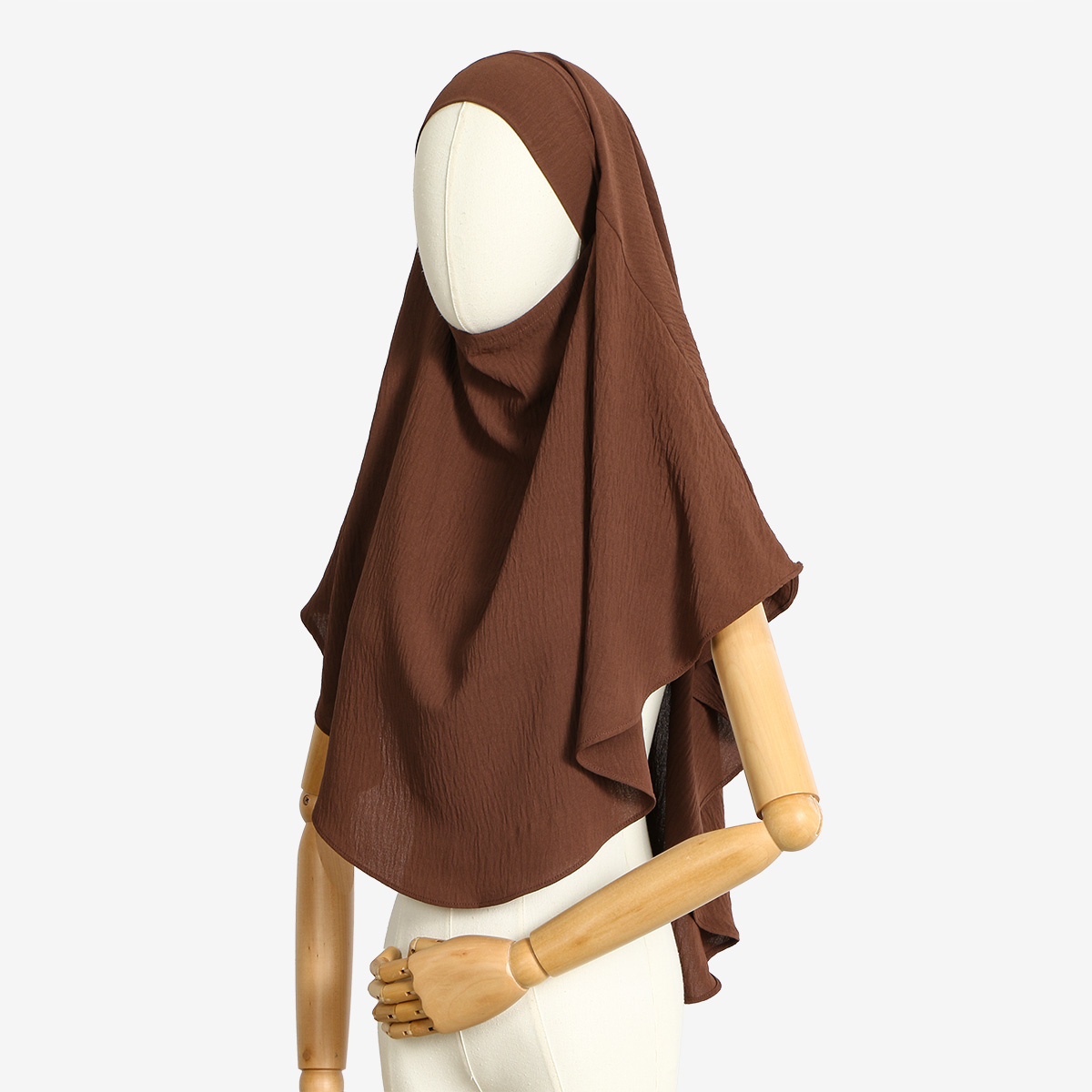 Nouveau Hijab Instantané Plissé Ramadan pour Femmes, Bonnets avec Sangles, Longs, Couleurs Unies, à Nouer à l'Arrière, Foulard Islamique Premium