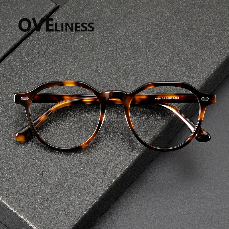 Monture de lunettes rondes rétro faites à la main japonaises pour hommes et femmes, monture de lunettes en acétate vintage, lunettes complètes, 2025