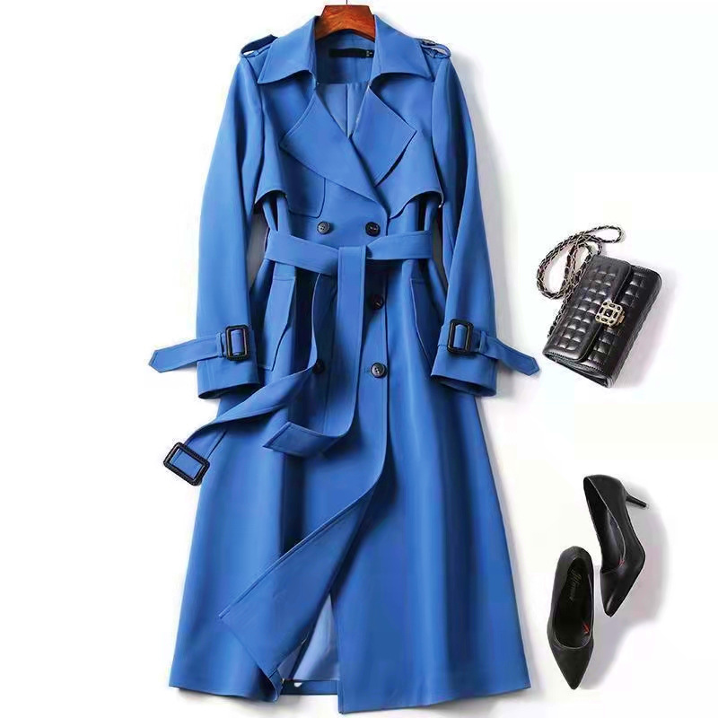 Manteau élégant pour femme, style britannique, automne-hiver, coupe-vent, streetwear, manteau midi décontracté, chic et ajusté pour le bureau