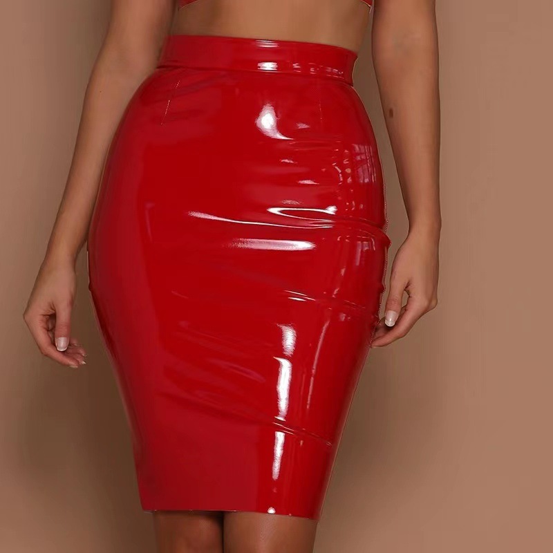 Jupe courte moulante taille haute en similicuir PU, couleur unie, sexy, nouvelle collection printemps-été pour femme