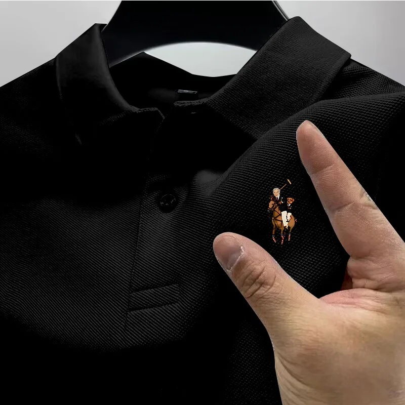 Polo décontracté pour homme, imprimé tendance, vêtement de rue, haut décontracté à manches courtes, vêtement respirant à séchage rapide.