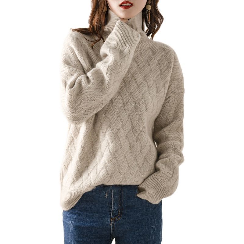 2024 nouvelles femmes pull ample hiver décontracté Chic cachemire surdimensionné épais pull pulls pull femme à manches longues S-3XL