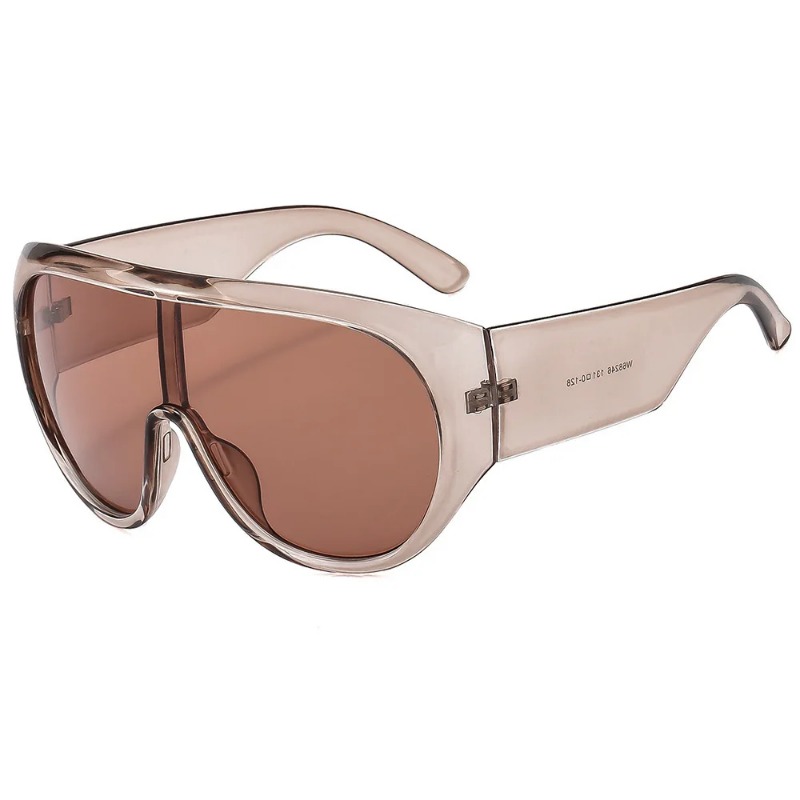 Lunettes de soleil pilote oversize populaires pour femme, monture large de luxe, verres dégradés monobloc, style rétro classique, monture épaisse