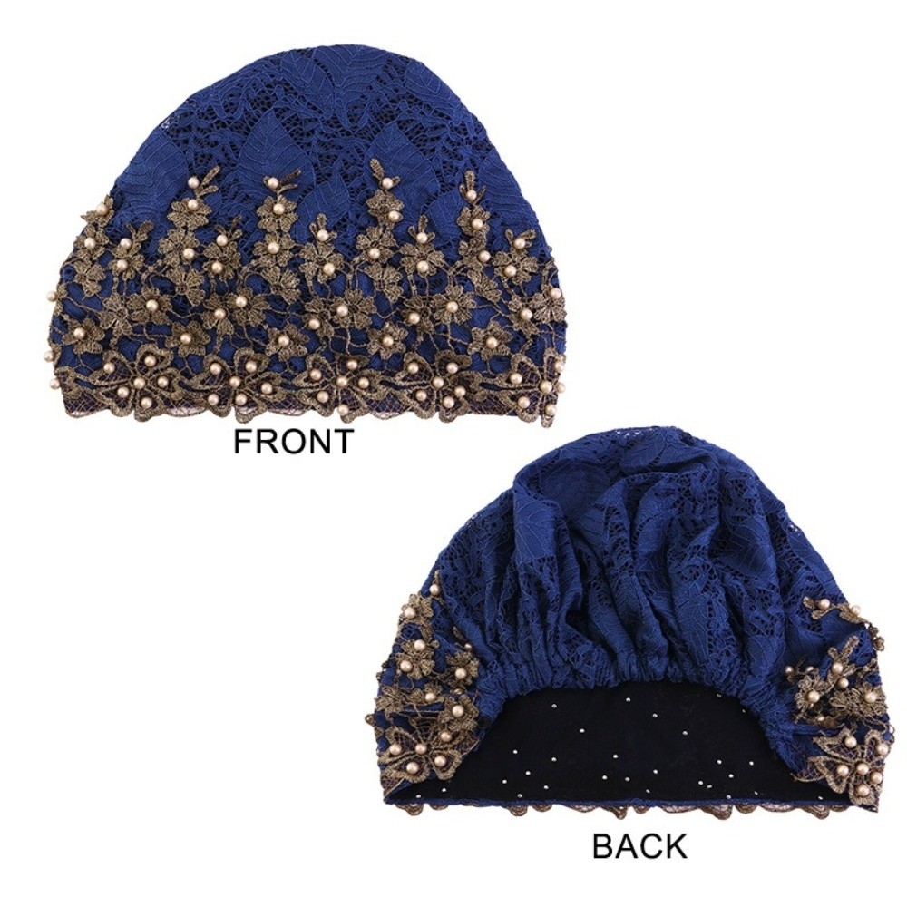 Turban élégant scintillant brodé et perlé, confortable et respirant, bonnet chimio, foulard africain pour femme