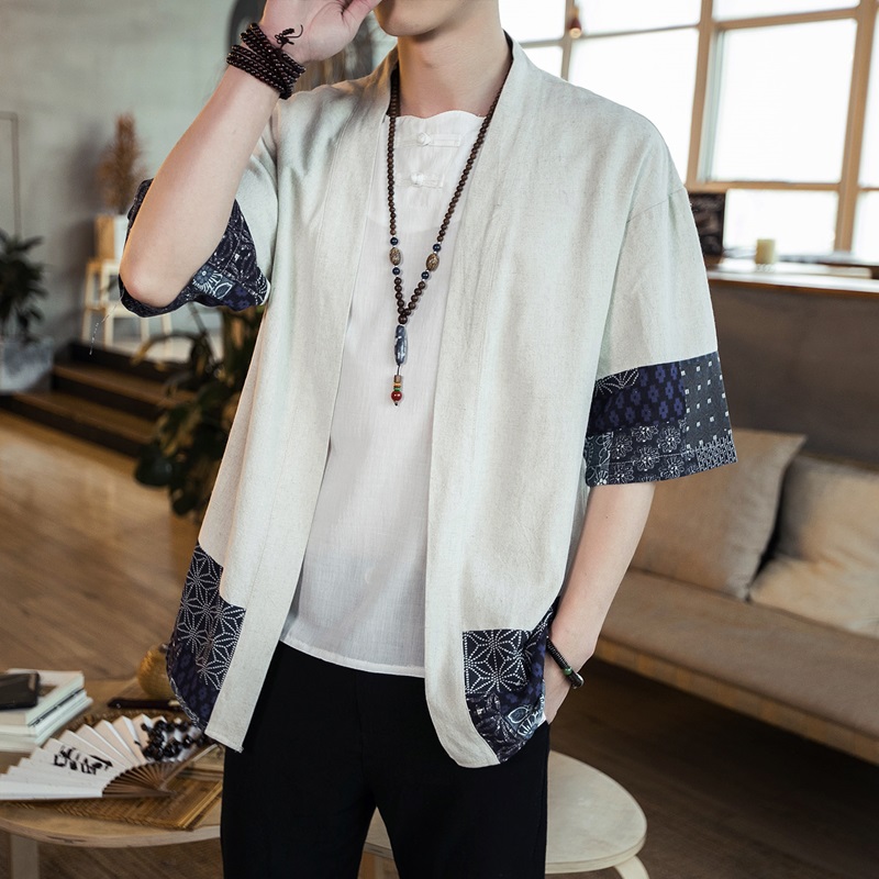 Japonais hommes Cardigan Kimono traditionnel japonais samouraï vêtements Streetwear Yukata homme chemise Haori hommes Kimono chemise 4XL 5XL