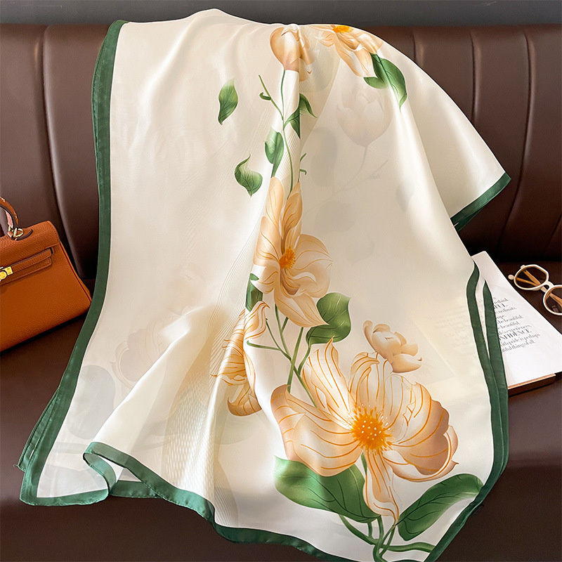 Femmes 180*90 cm mode belles foulards en soie douce femme dame châle Hijab Wrap Foulard Bandanna silencieux plage paréo