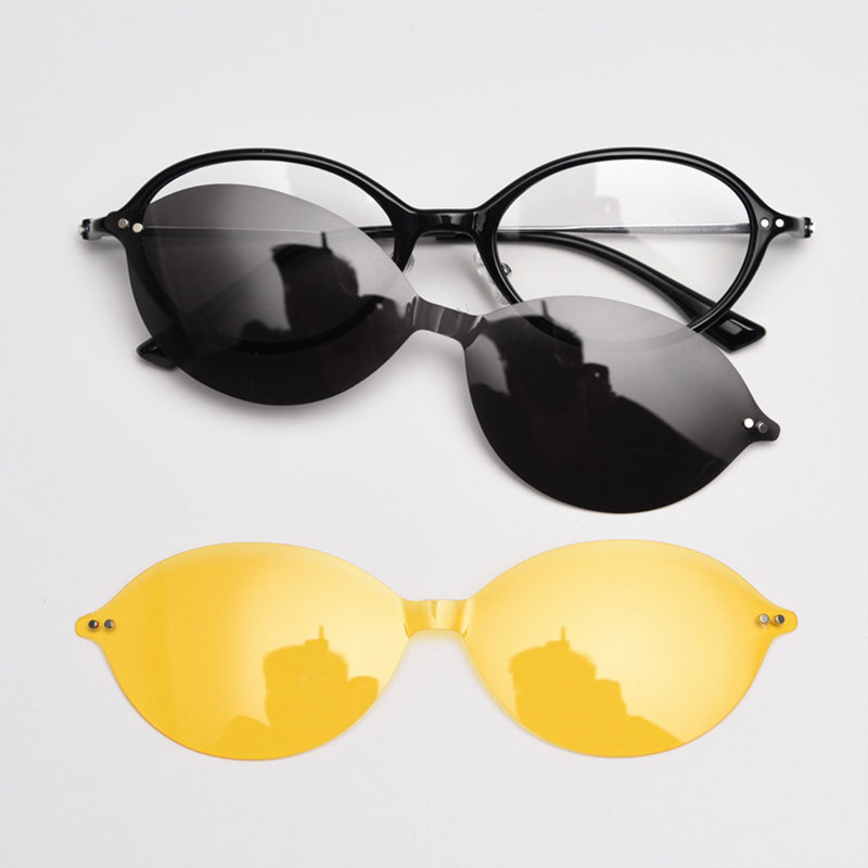 Lunettes de myopie ovales, verres optiques avec ordonnance, monture à clip magnétique avec verres de soleil polarisés, lunettes de lecture pour femmes