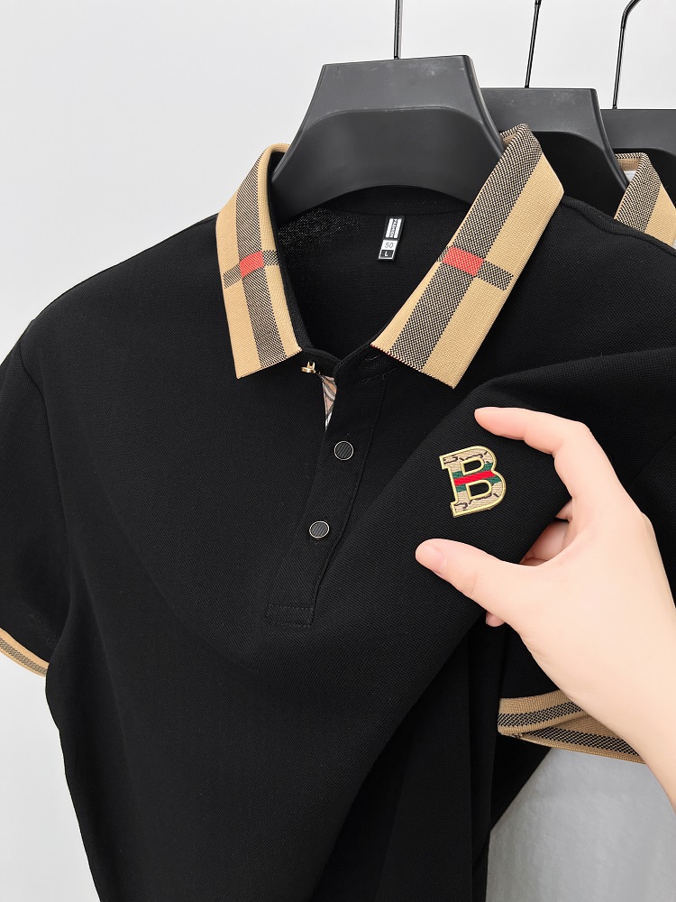 Marque de luxe logo polo à manches courtes hommes été nouveau haut de gamme en soie coton respirant Paul T-shirt mode décontracté vêtements pour hommes