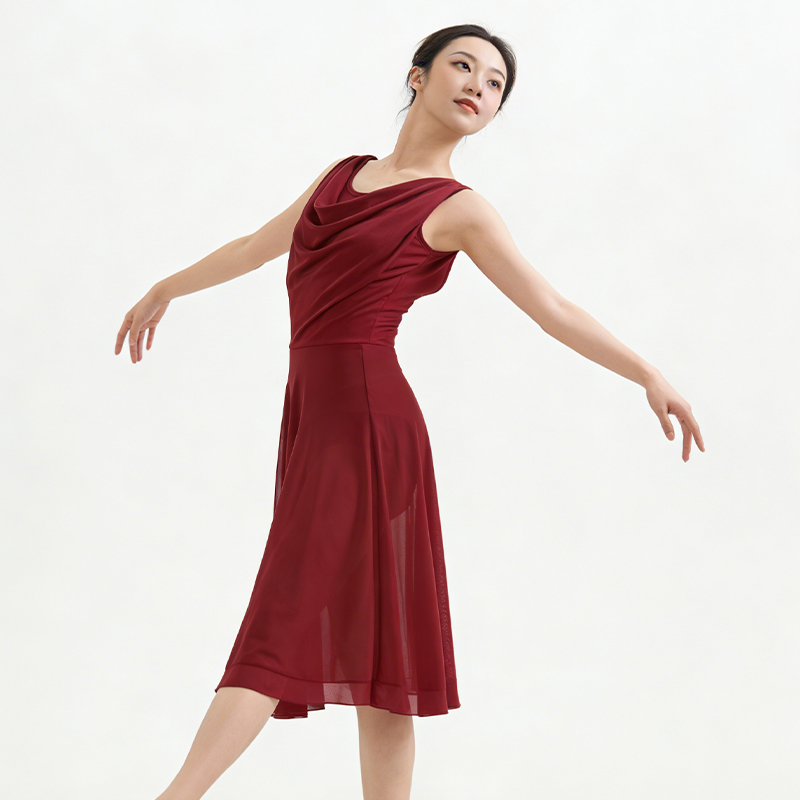 Costume lyrique sans manches pour femmes, robe de ballet pour adultes, robe de danse contemporaine pour spectacles sur scène, vestidos