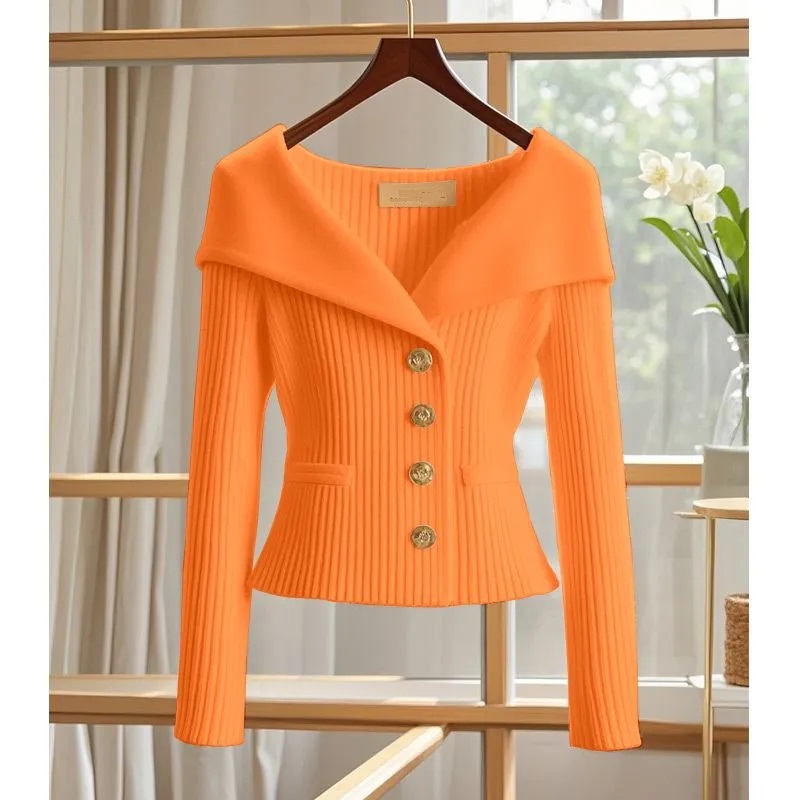 Automne hiver veste femmes tricoté pull Cardigan manteau 2025New solide à manches longues tricots chemises à fond femme décontracté hauts