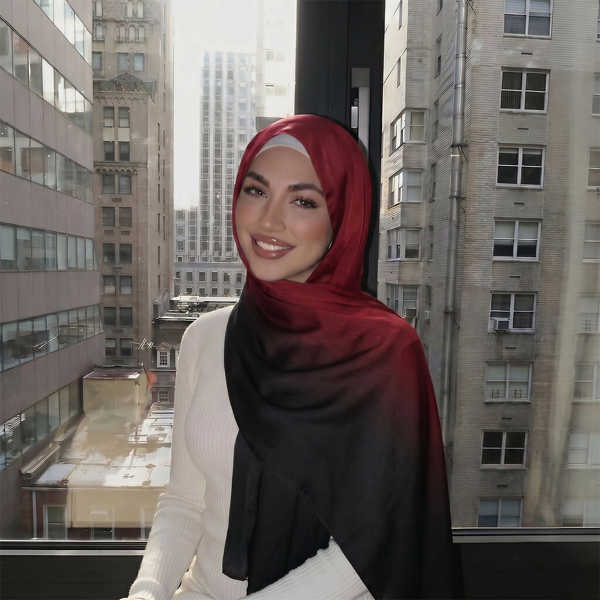 2026 Hijab en viscose dégradé, Foulards, Châles, Voiles, Turbans et Bandeaux islamiques pour femmes musulmanes, unis