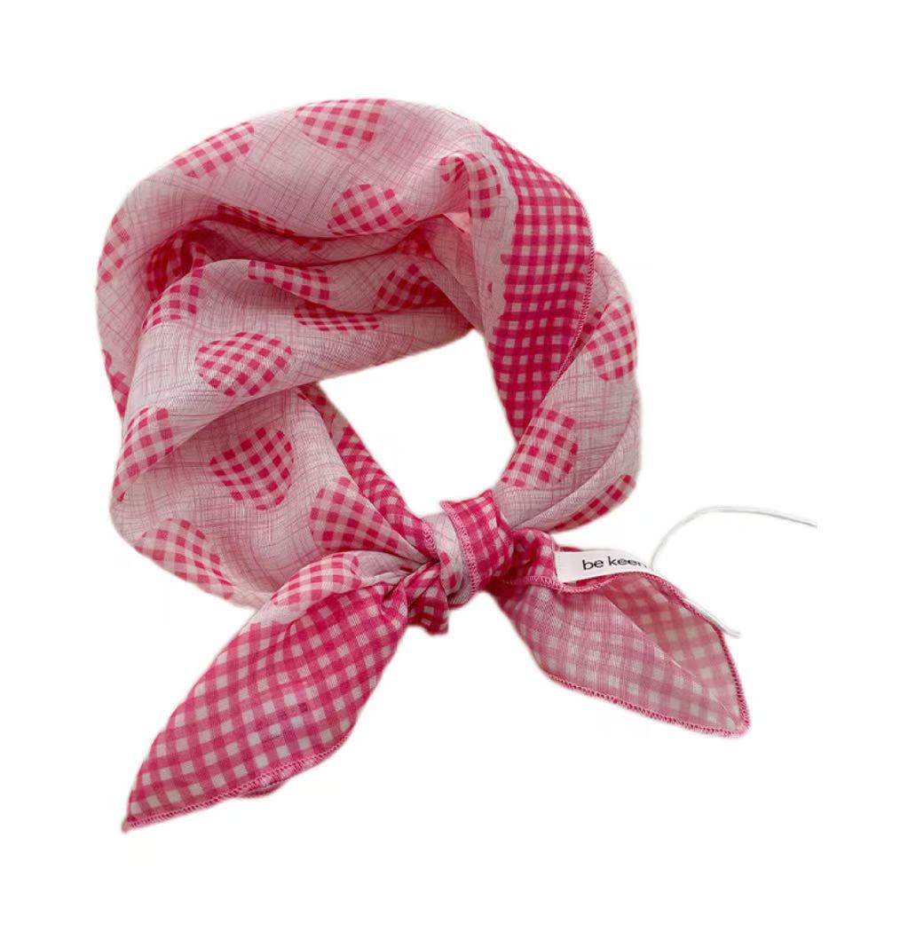 Foulard en soie pour femmes, frais, respirant, doux, artistique, décoratif, petit foulard carré rétro polyvalent en coton et lin à fleurs