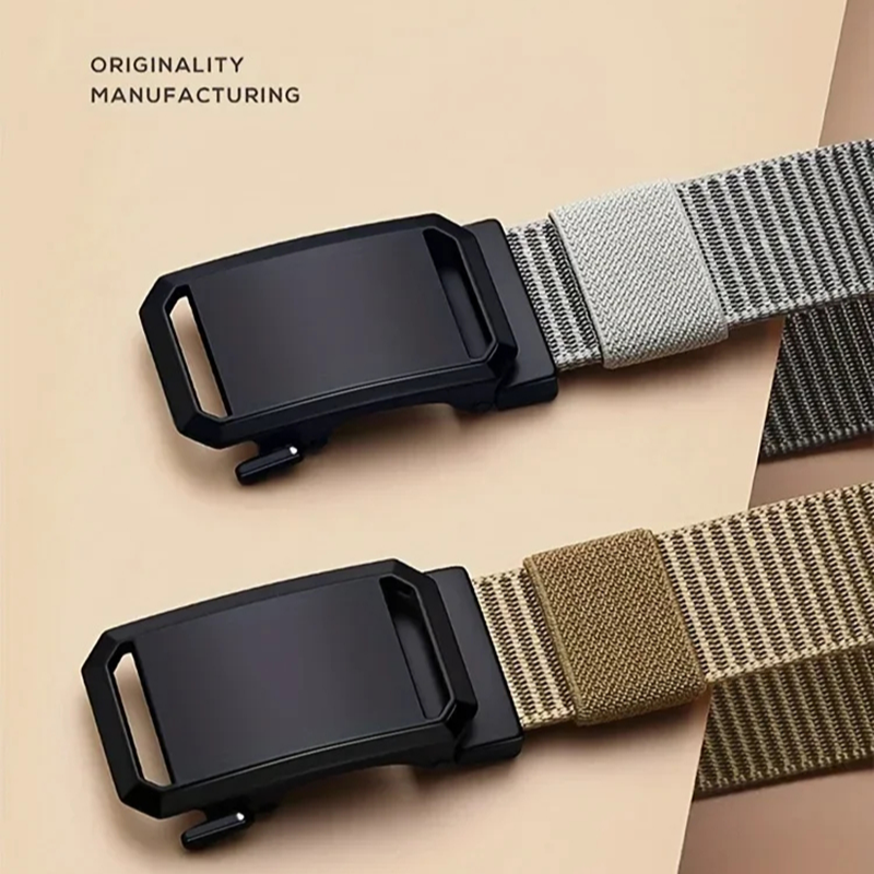 Nouvelle ceinture en toile à boucle automatique pour hommes, ceinture tactique en nylon, ceinture de travail pour l'entraînement en plein air, ceinture décontractée pour pantalon quotidien