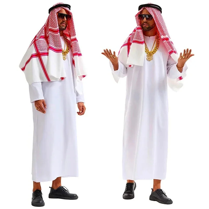 Nouveau Costume de Prince Arabe Riche de l'Émirat Arabe, Costume de Jeu de Rôle Adulte, Fantaisie, Halloween, Carnaval, Vente Chaude