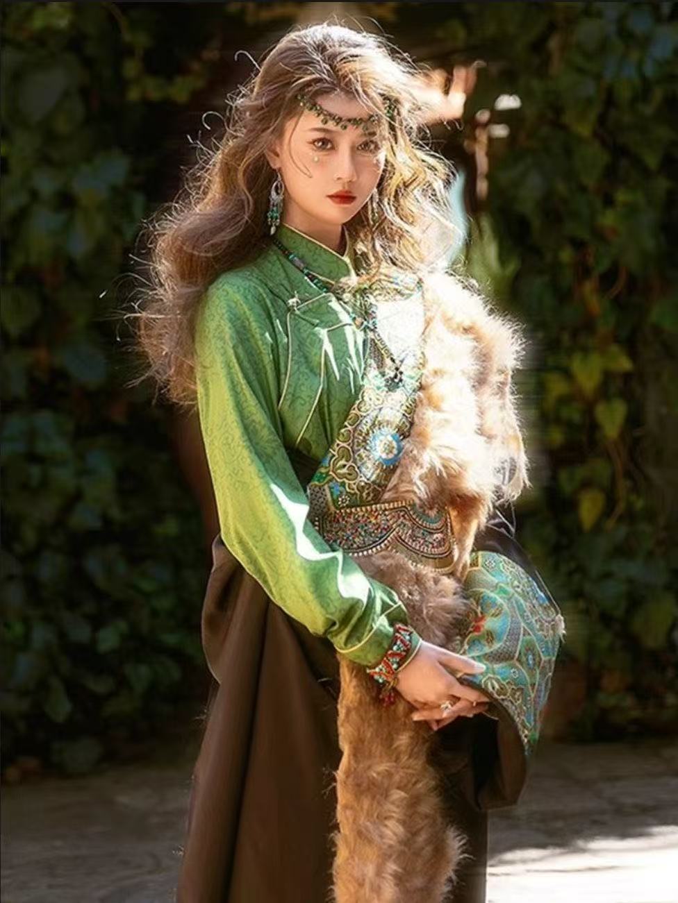 Robe tibétaine de Style ethnique pour hommes et femmes, Costume exotique traditionnel, Niche, tourisme, Photos de voyage, Costume de Cosplay du Prince d'halloween