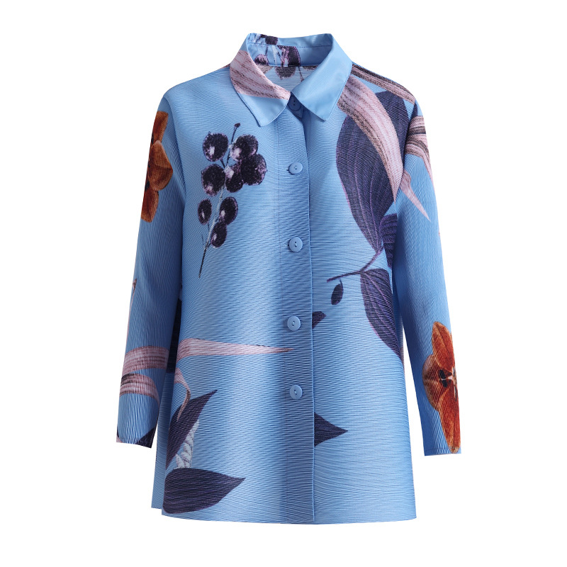 Chemise femme automne 2023 nouvelle petite chemise à la mode maman plissée grand haut court