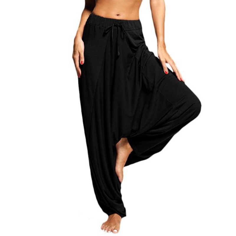 Pantalon ballon Hiphelicopter pour femme, pantalon sarouel, jambe large, taille élastique, monochromatique, mode décontractée, nouveau