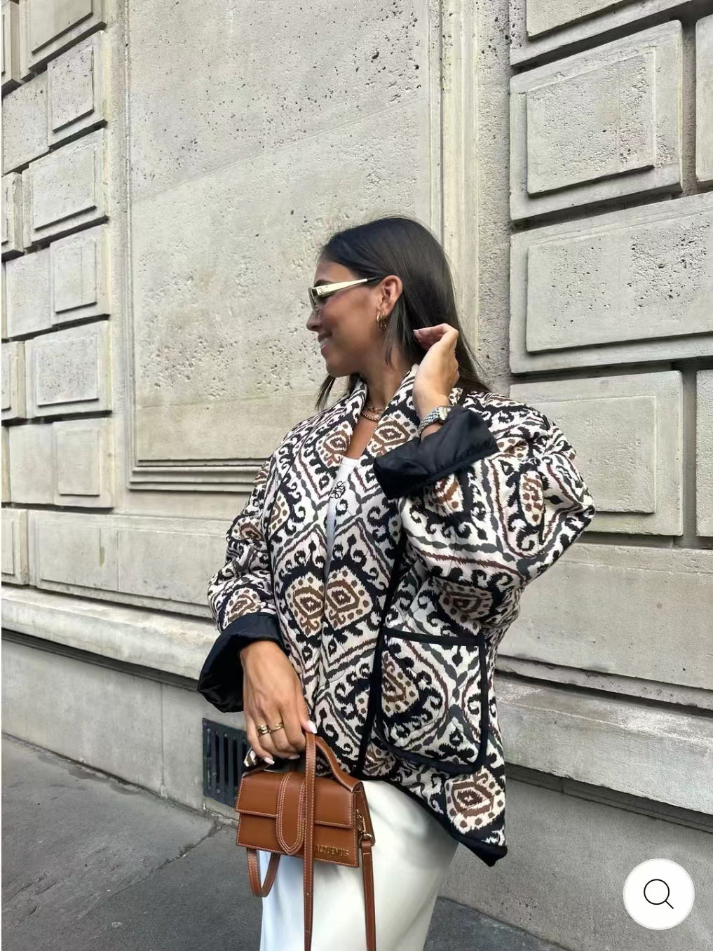 Cardigan ample en coton imprimé, nouvelle mode décontractée, polyvalent, automne/hiver, nouveau produit pour femmes