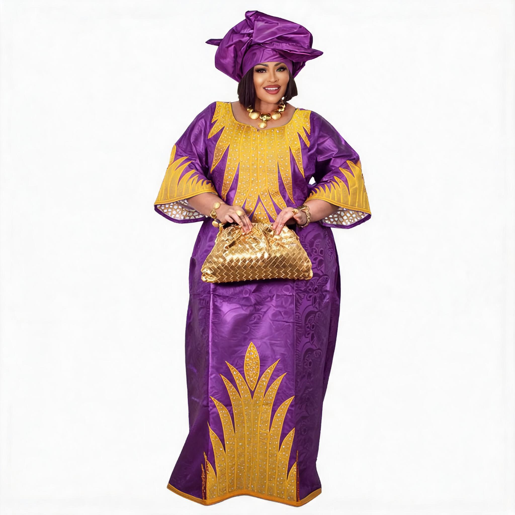 Robe africaine pour femmes, abaya brodée, grande taille, élégante, pour fêtes et cérémonies