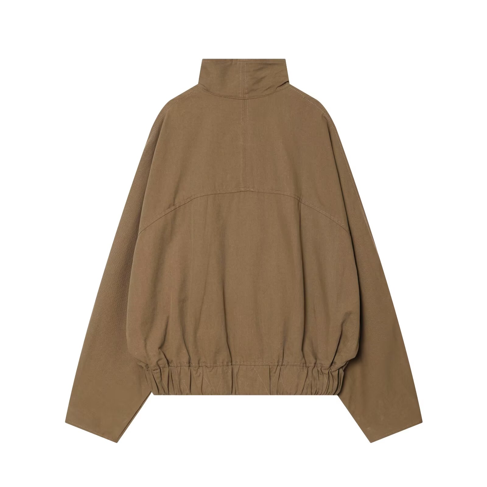 BSAY Nouvelle Veste Décontractée Ample à Col Montant et Boutonnage Simple pour Femme, Manches Longues, Ourlet Élastique, Style Streetwear, Couleur Kaki 2026