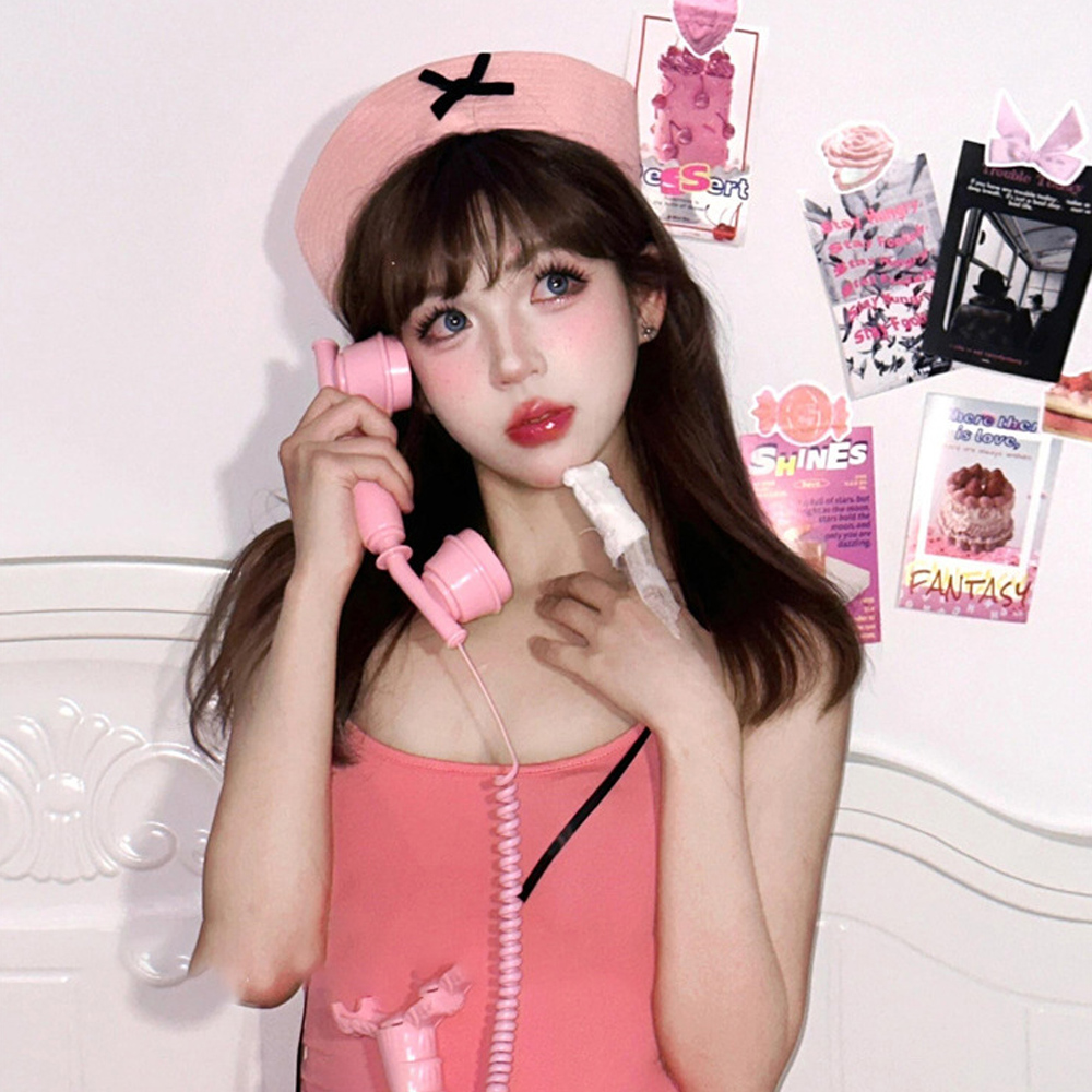 Béret à nœud papillon tendance, style infirmière, cosplay Y2K, pour jeune fille, printemps-été, béret JK, casquette de marin à visière relevable pour femme