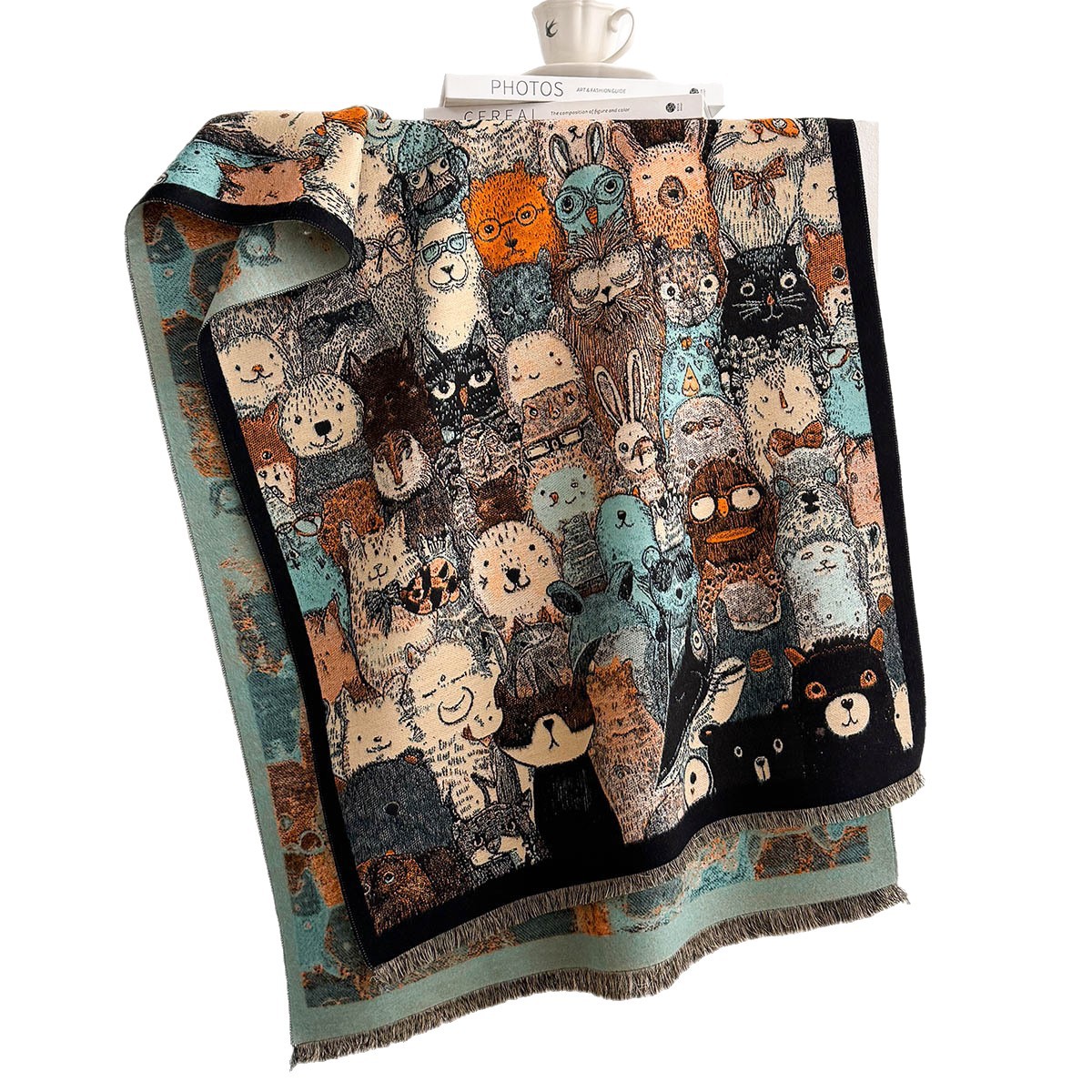 Écharpe en imitation cachemire pour femme, châle épais et chaud, pashmina à franges pour l'automne, écharpe réversible, grande couverture enveloppante pour l'hiver