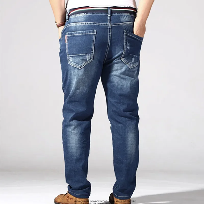 Jean Extra Large en détresse pour hommes pantalon en Denim extensible 6XL 7XL 8XL grande taille pantalon déchiré pour hommes 160KG Jean élastique masculin