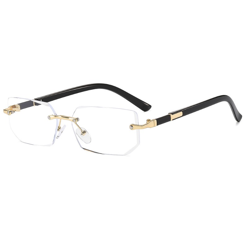 1 paire de lunettes carrées sans monture minimalistes et tendance pour hommes, adaptées à un usage quotidien, à la maison et pour la photographie