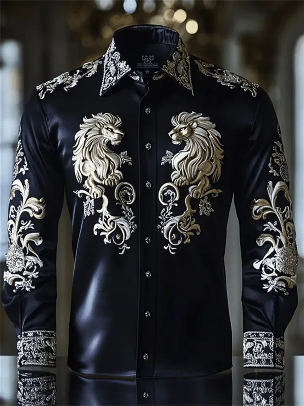 Chemise à manches longues pour homme, col à revers, design tendance, imprimé luxueux, confortable, douce, grande taille, pour les soirées sociales, livraison rapide