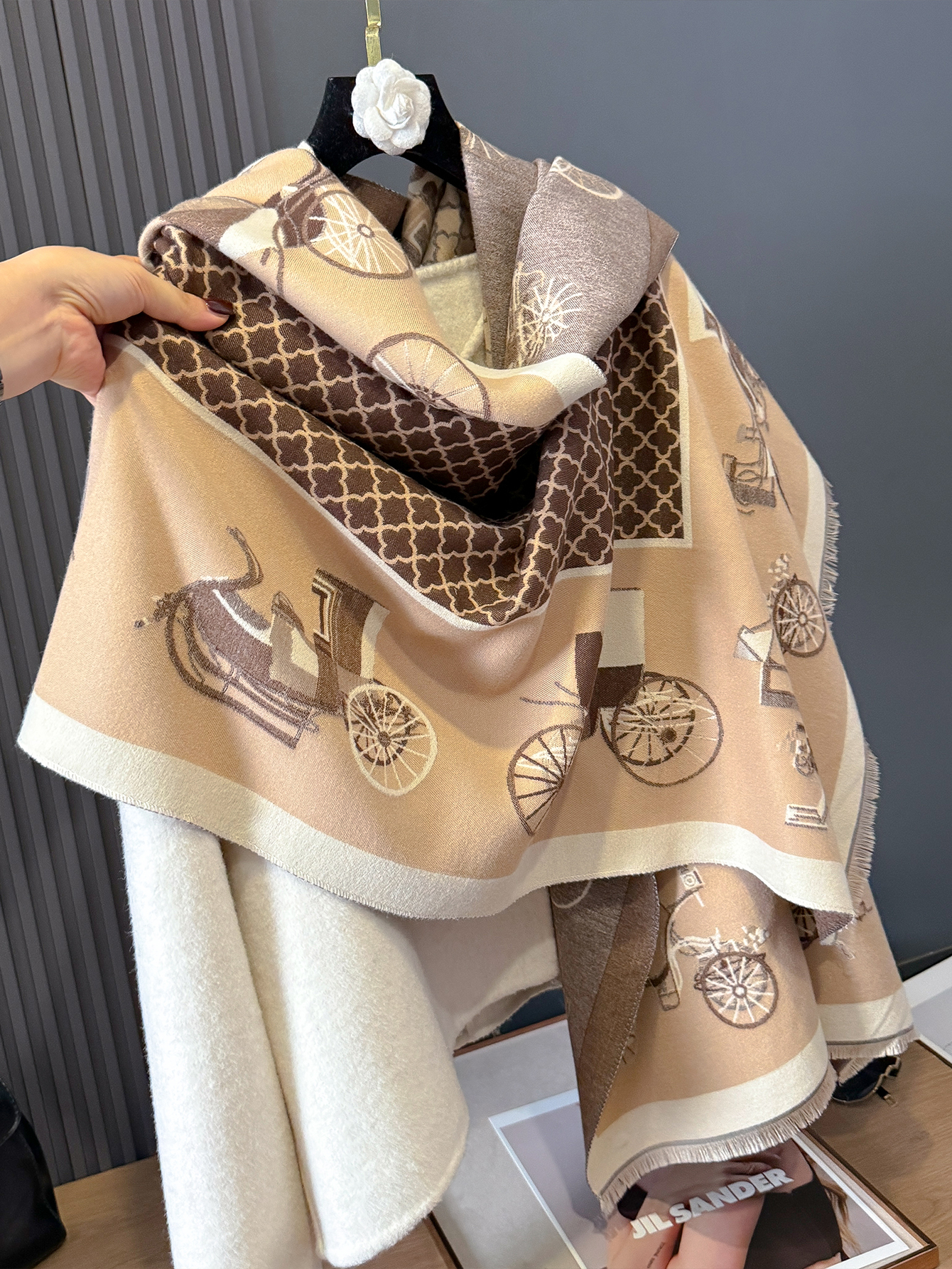 Écharpe en Cachemire pour Femme, Poncho Echarpe Pashmina, Couverture Chaude d'Hiver, Châle Rond Bufanda, Marque de Luxe, Qualité, 2024