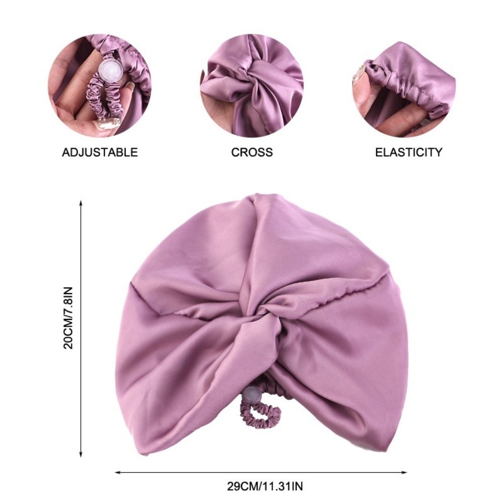 Femmes hommes Double couche croix torsadée Turban réglable élastique soie Satin chimio soins capillaires Bonnets beauté maquillage foulard chapeau