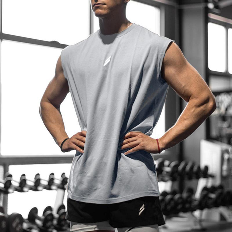 Nouveau débardeur de sport d'été pour hommes, respirant, ample, en maille, sans manches, à séchage rapide, vêtement de fitness masculin