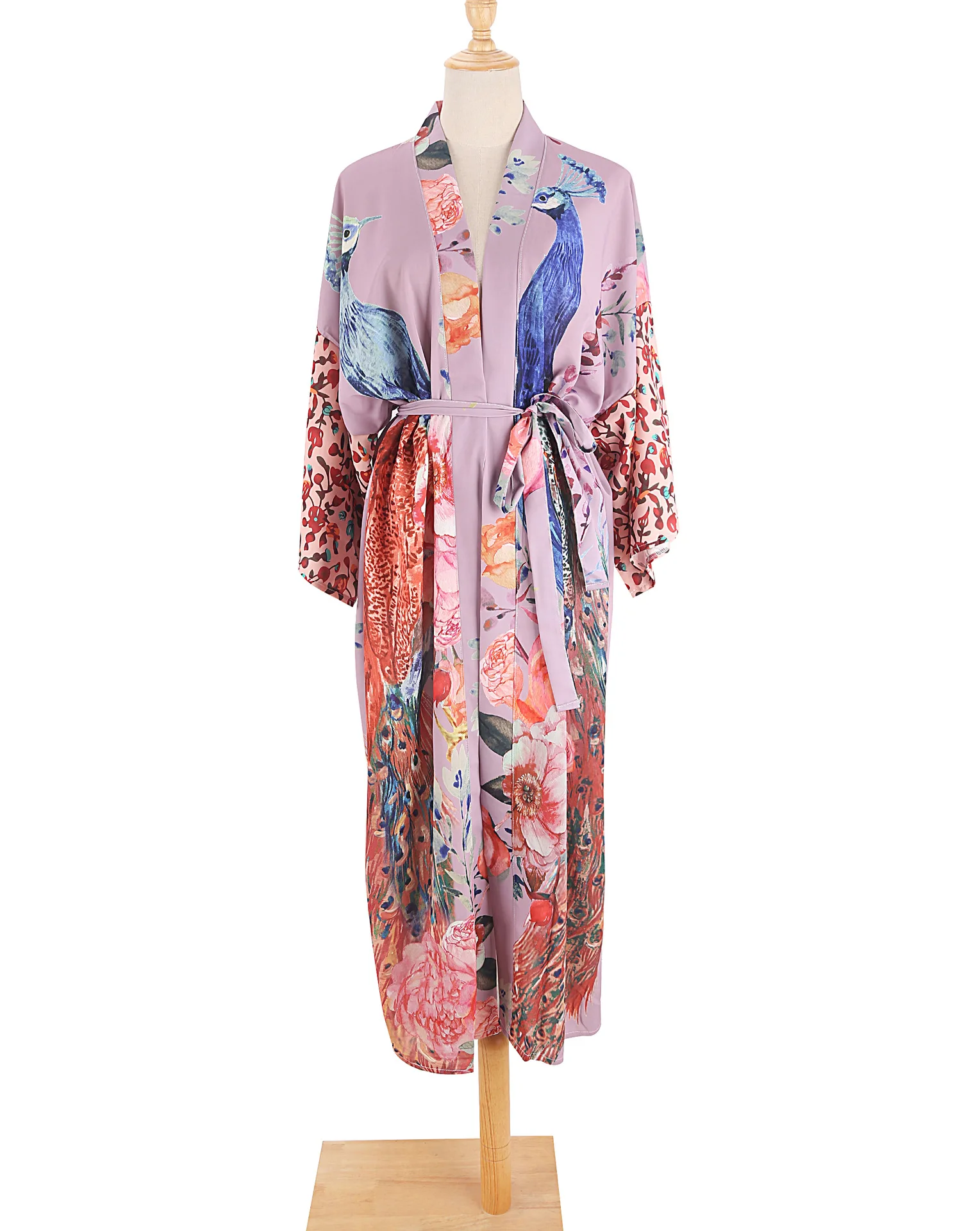 TEELYNN décontracté imprimé fleuri cache-maillot femmes Robe Vintage Robe manches évasées Kimono Robe Boho plage porter caftan robes d'été