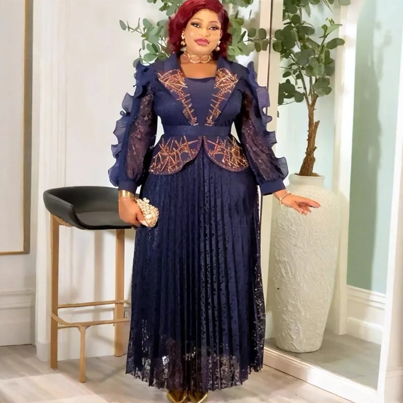 Robe longue de soirée en dentelle grande taille 2026, robes africaines pour femmes, Dashiki Ankara, robe de soirée élégante, vêtements pour femmes