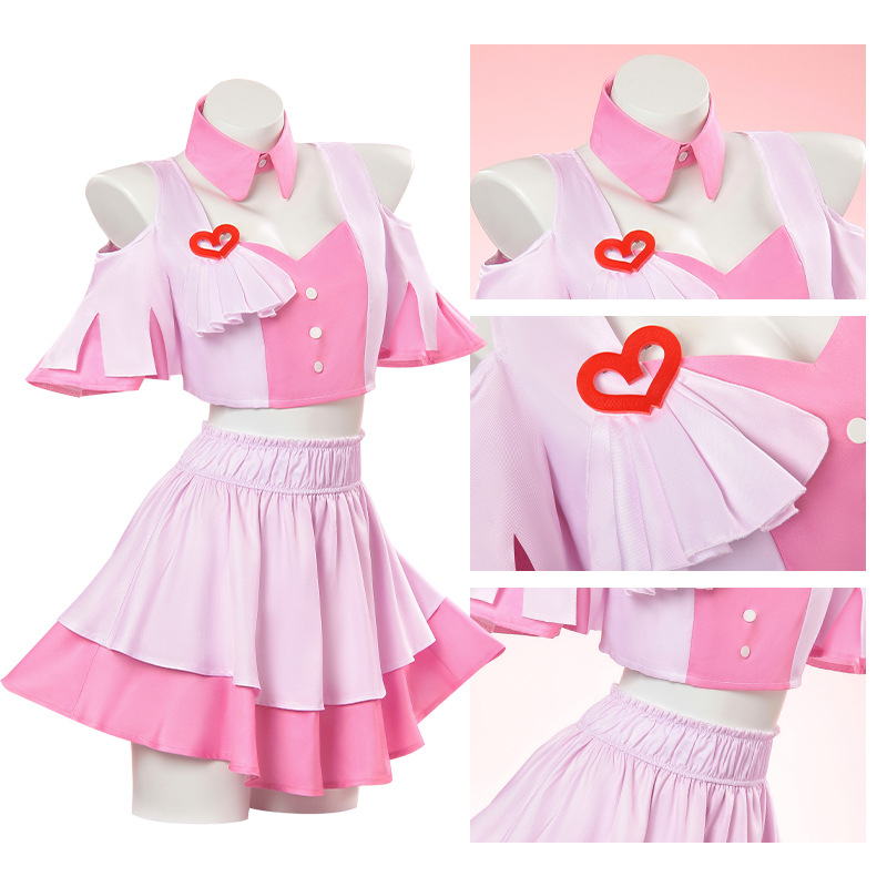 Costume de cosplay Anime Uma Musume Stage, mini-jupe rose, chapeau, broche, tenue de scène universelle, vêtements de jeu de rôle d'anime pour Halloween