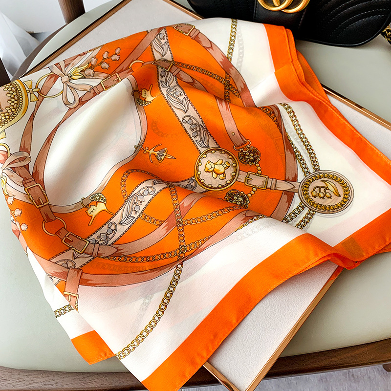 Écharpe à quatre coins en soie pour femmes, écharpe imprimée en satin, bandeau, sac à bandoulière drapé pour cheveux pour femmes, foulard pour femmes, foulard pour la tête, 70 cm