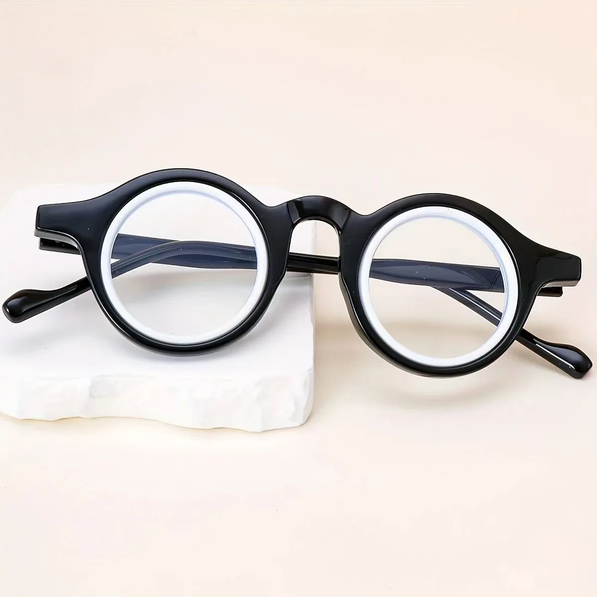Lunettes de lecture Anti-lumière bleue pour femmes, avec cadre circulaire rétro épais haute définition, pour personnes d'âge moyen et âgées