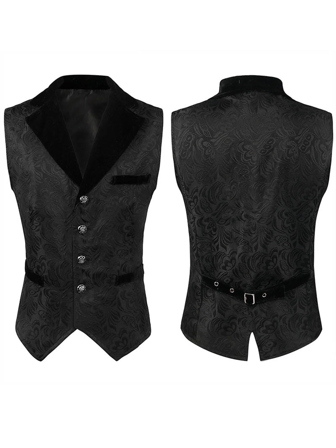 Vêtements de style médiéval européen et américain pour hommes, fausses poches, imprimé jacquard, veste de smoking à simple boutonnage, adapté pour Halloween