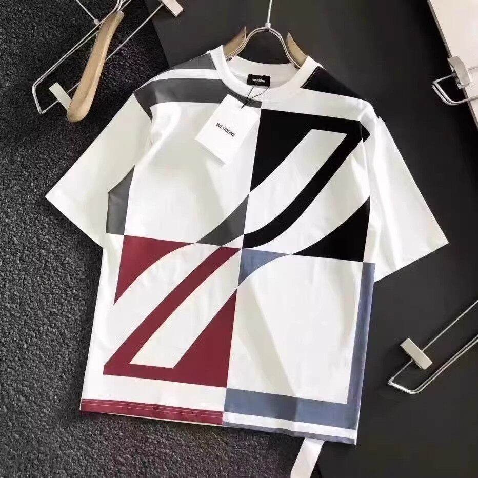 Nouveauté été : T-shirts patchwork unisexe de haute qualité - Coupe ample 100% coton à manches courtes