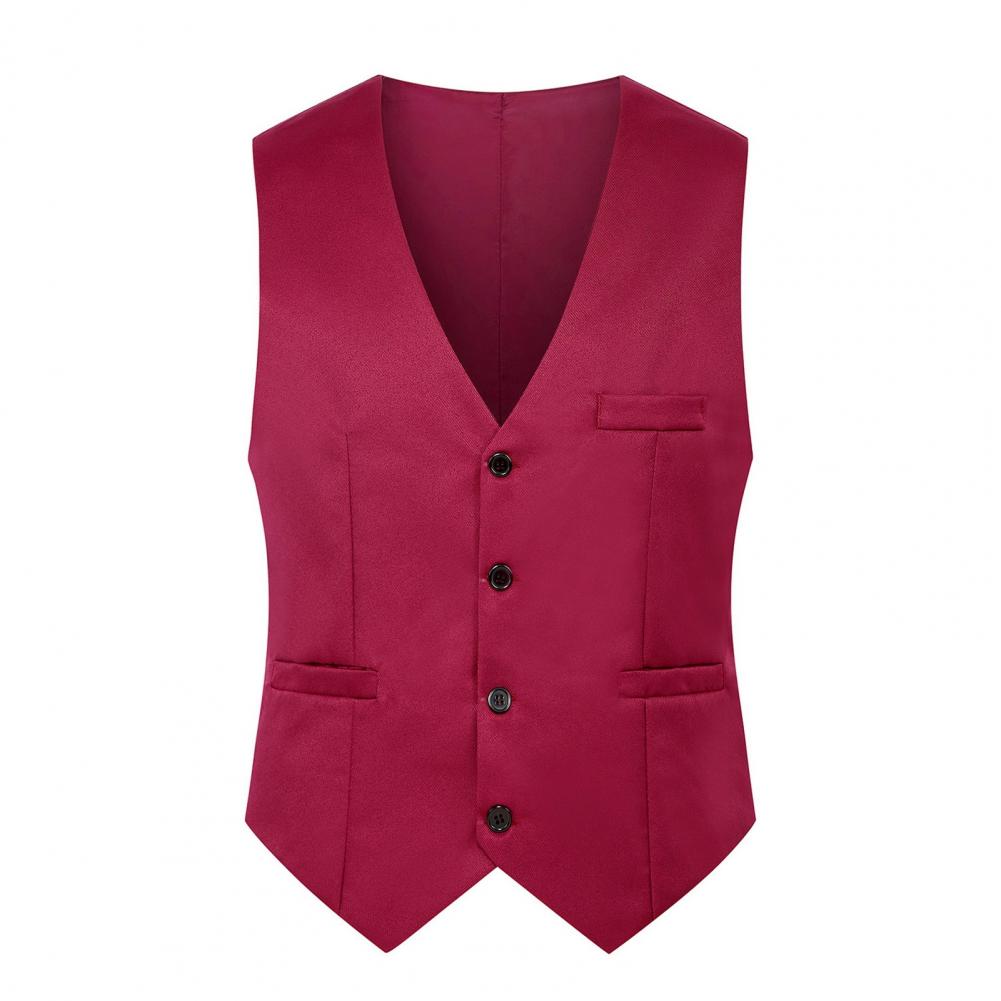 Gilet formel sans manches poches simple boutonnage homme costume gilet décontracté fête Bar Banquet robe gilet couleur unie costume gilet