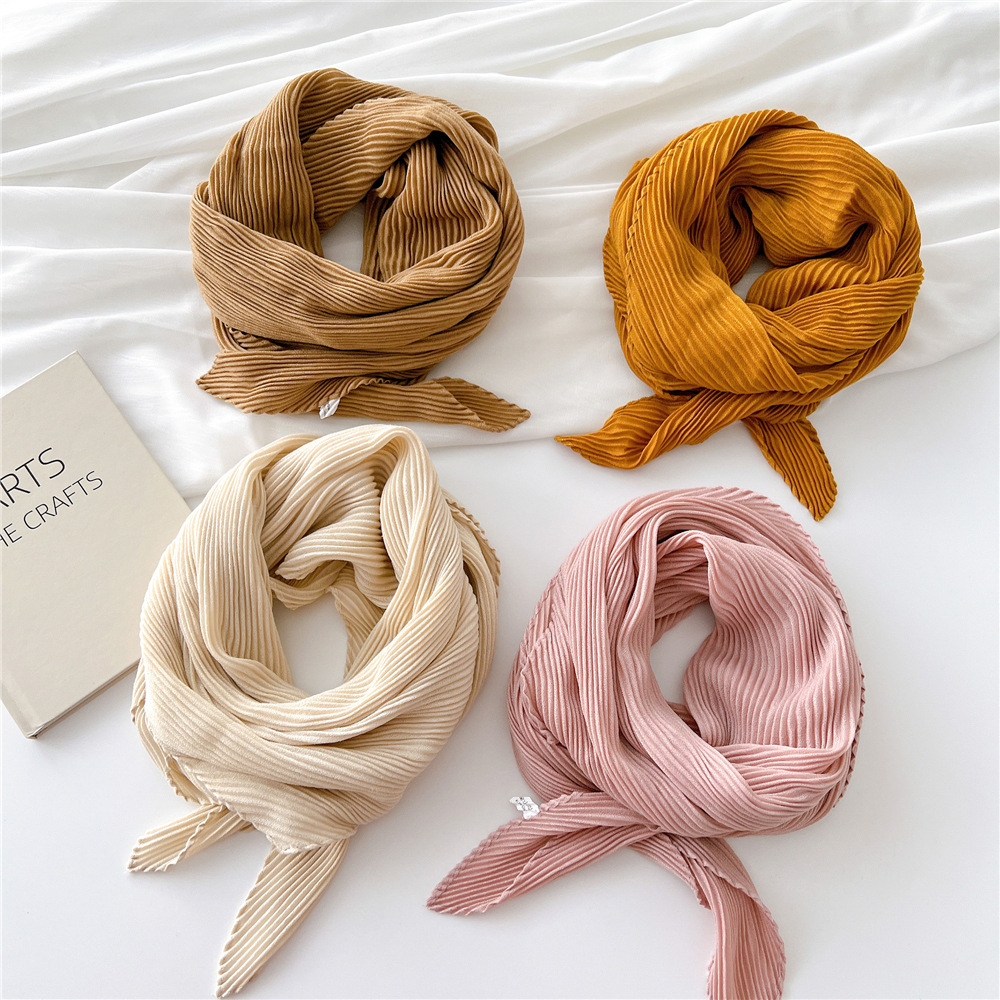 Foulard Hijab en Coton Doux pour Femme, Grand Bandana, Châle Carré de 90cm
