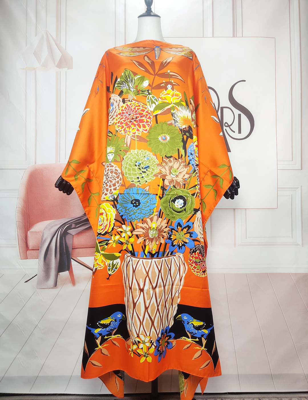 Robe Kaftan en Soie Bohème Oversize pour Femme Musulmane, Mode 2023, Été, Eid Mubarak, Style Africain, Sexy, Plage, Abaya Ample, Vêtements de Prière, pour le Koweït